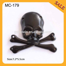 MC179 Fashion Schädel Metall Etikett für Kleidung, 3D Skelett Metall-Tags, Metall-Logo-Etiketten